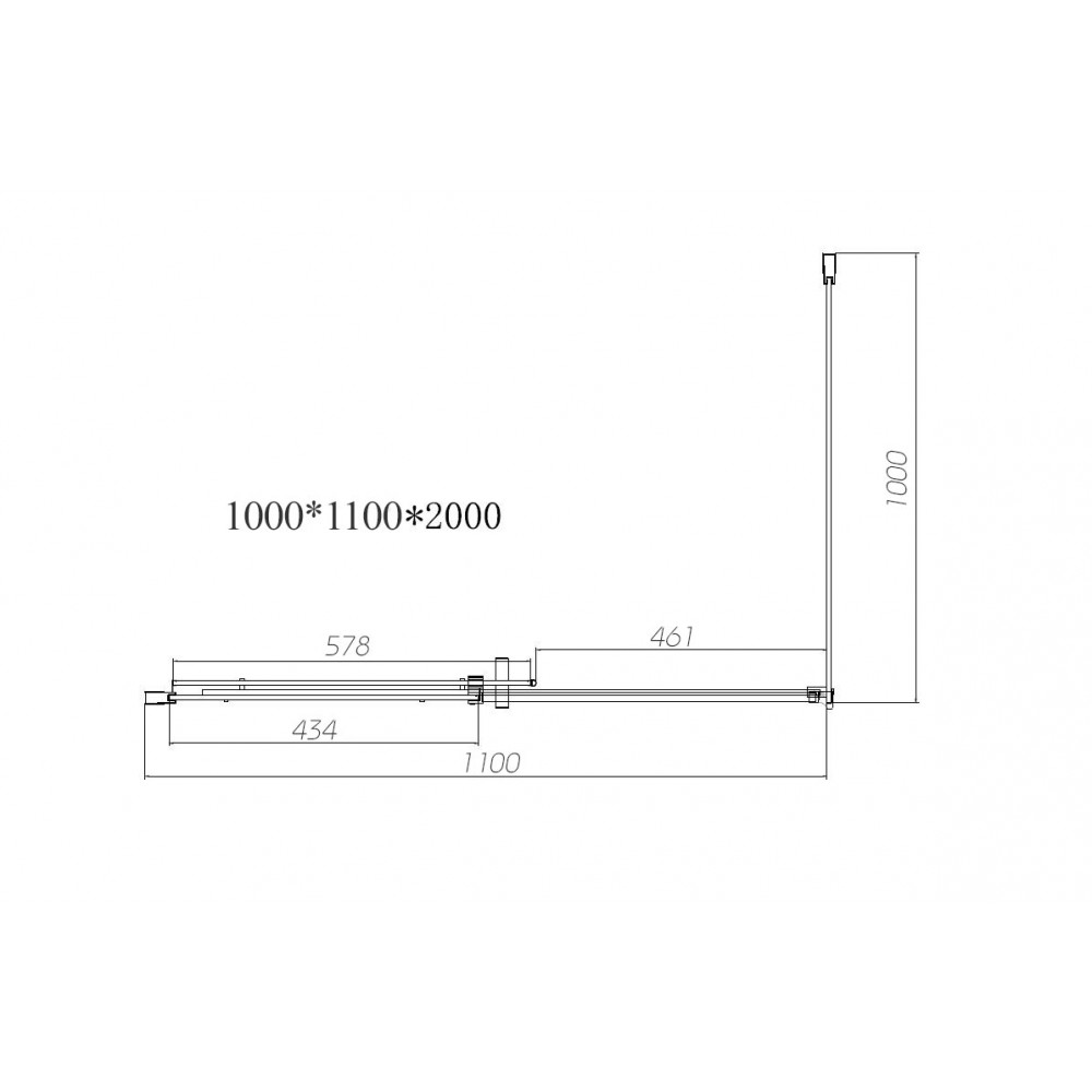 Душевой уголок Dice VSR-4D1011CLB, 1100*1000, черный, стекло прозрачное
