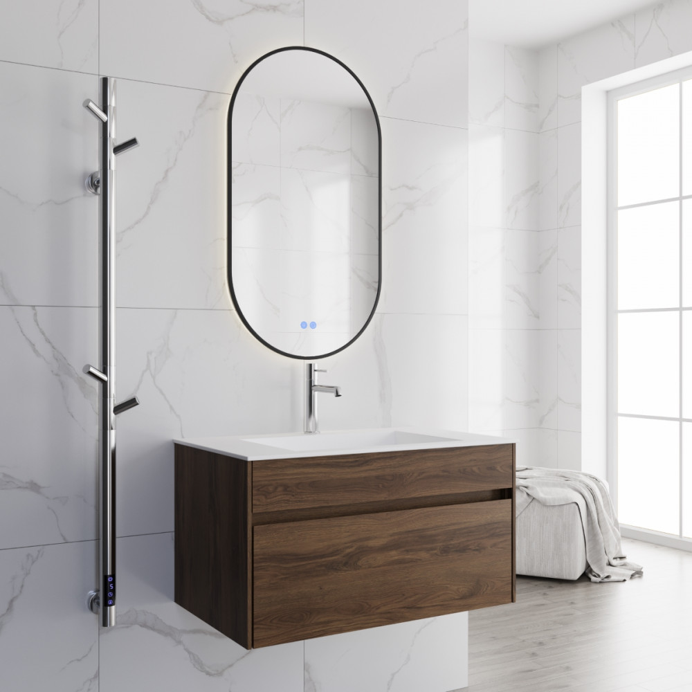 База под раковину Chiara 800 подвесная, 1 выкатной ящик soft-close, C.Oak