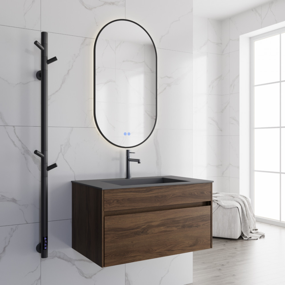 База под раковину Chiara 800 подвесная, 1 выкатной ящик soft-close, C.Oak