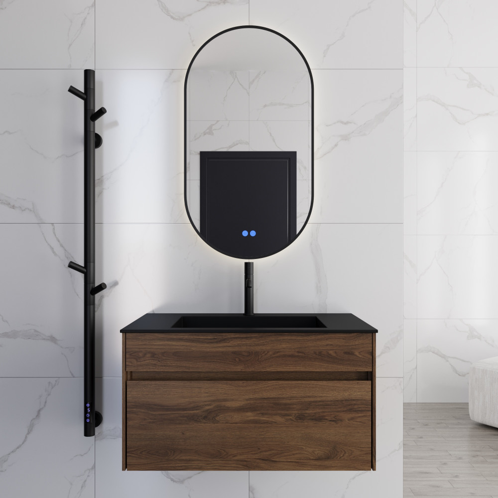 База под раковину Chiara 800 подвесная, 1 выкатной ящик soft-close, C.Oak