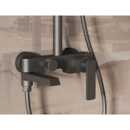 Душевая стойка VSFS-413GM с изливом, вороненая сталь