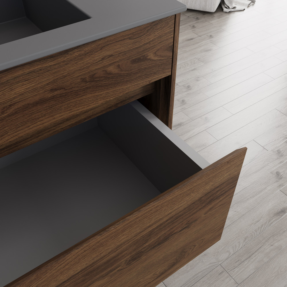 База под раковину Chiara 800 подвесная, 1 выкатной ящик soft-close, C.Oak