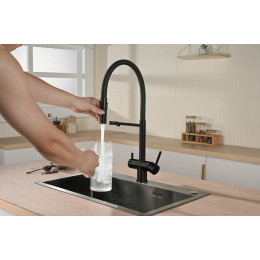 Смеситель для кухни Vincea VKF-120MB, черный