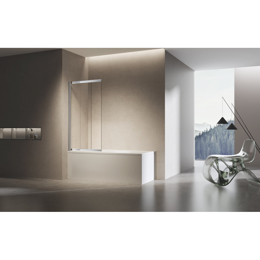Душевая шторка на ванну VSB-6E900CL-L, 900*1400, хром, стекло прозрачное, левая