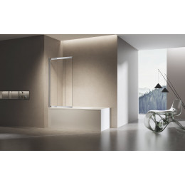 Душевая шторка на ванну, 900*1400, хром, стекло прозрачное, левая, VSB-6E900CL-L