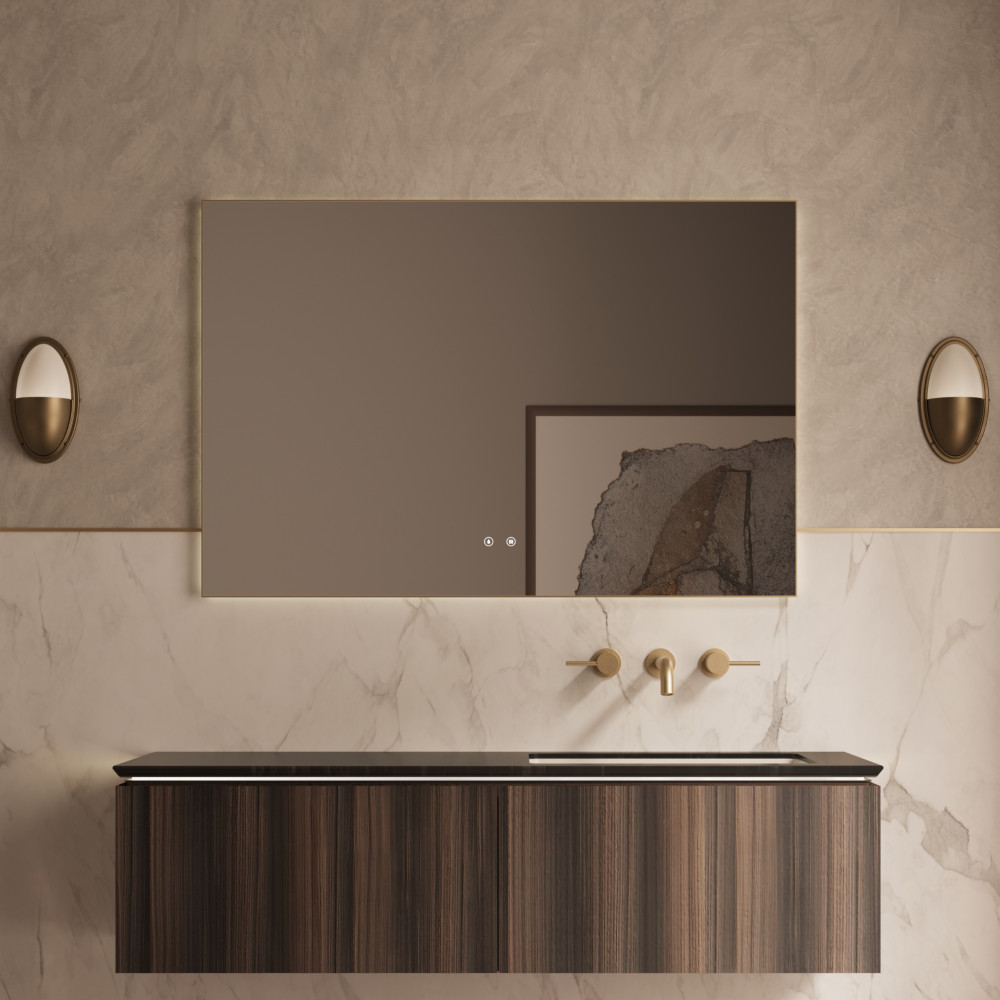 База под раковину Luxe 1400 подвесная, 2 выкатных ящика soft close, натуральный орех