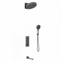 Душевой комплект Inspire VSFW-433TI3GM встраиваемый, термостат, трехрежимный, вороненая сталь