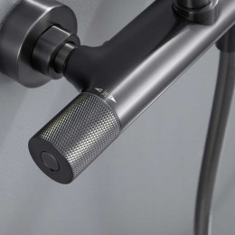 Душевая стойка Desire VSFS-1D0TGM термостат без излива, 25см верх душ, вороненая сталь