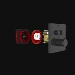 Встраиваемый смеситель для душа VSCV-321TGM двухфункциональный, термостатический, вороненая сталь