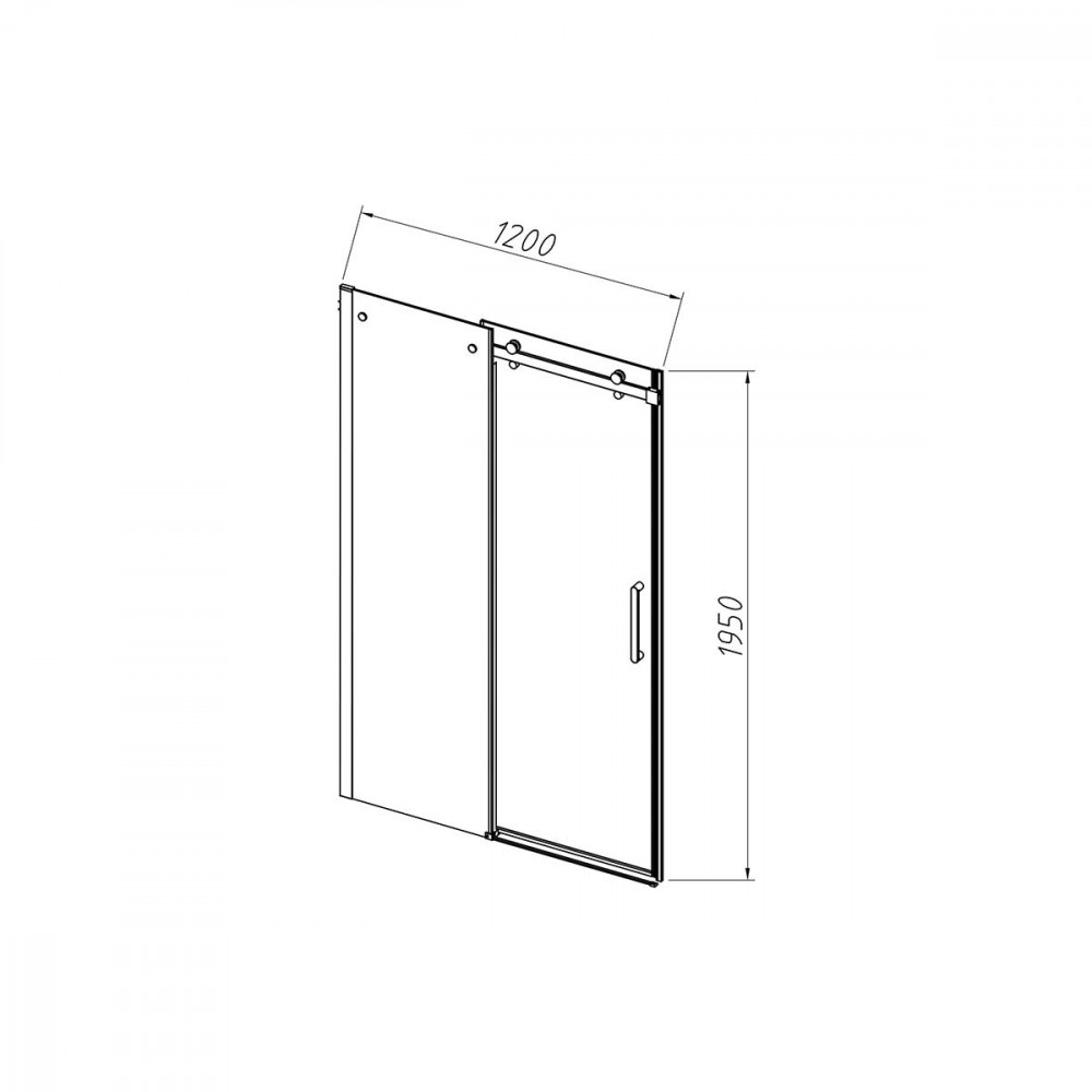 Душевая дверь Como-N VDS-4CN120CGB, 1200, черный, стекло тонированное