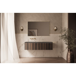 База под раковину Luxe 1400 подвесная, 2 выкатных ящика soft close, натуральный орех