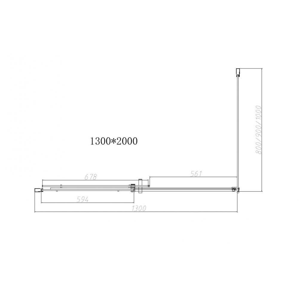 Душевой уголок Dice VSR-4D8013CL, 1300*800, хром, стекло прозрачное