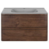 База под раковину Vico 800 подвесная, 2 выкатных ящика soft close, R.Wood