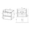 База под раковину Vico 600 подвесная, 2 выкатных ящика soft close, G.White