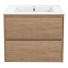 База под раковину Gio 600 подвесная, 2 выкатных ящика soft-close, N.Oak