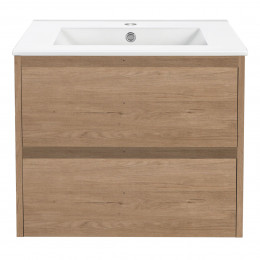 База под раковину Gio 600 подвесная, 2 выкатных ящика soft-close, N.Oak