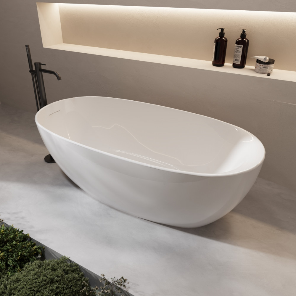 Ванна акриловая Vincea VBT-601-1700, 1700*800*580, цвет белый, слив-перелив в комплекте, белый