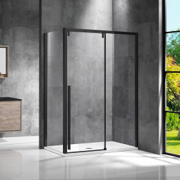 Душевой уголок Lugano VSR-1L1012CLB-1 1200*1000, черный, стекло прозрачное