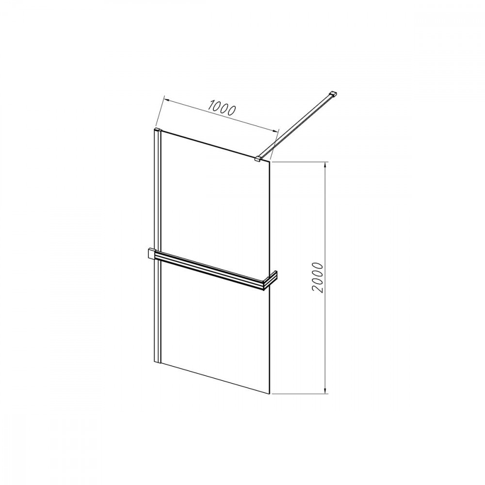 Душевая перегородка Walk-In HR VSW-4HR100CG, 1000*2000, хром, стекло тонированное