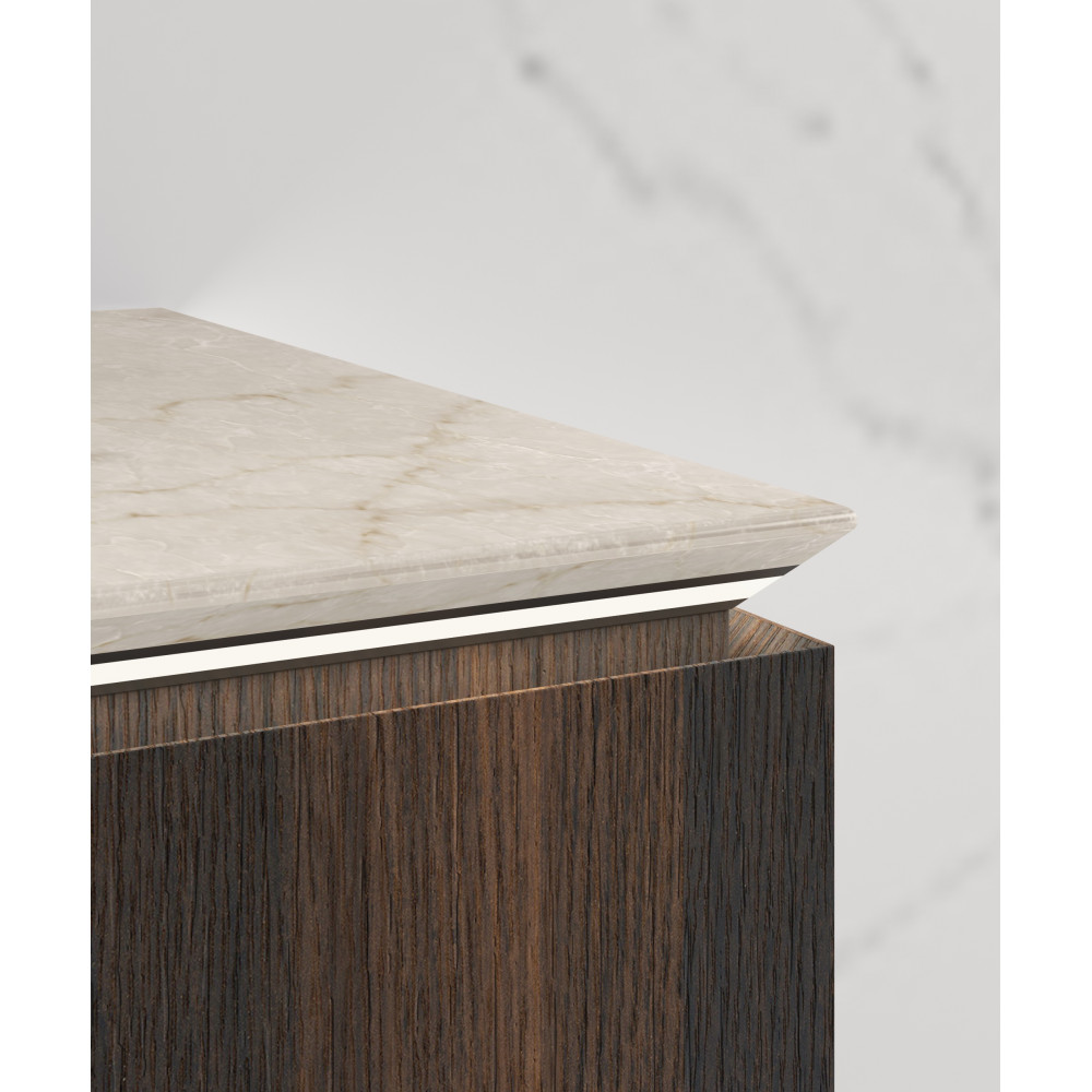 База под раковину Luxe 1400 подвесная, 2 выкатных ящика soft close, натуральный орех