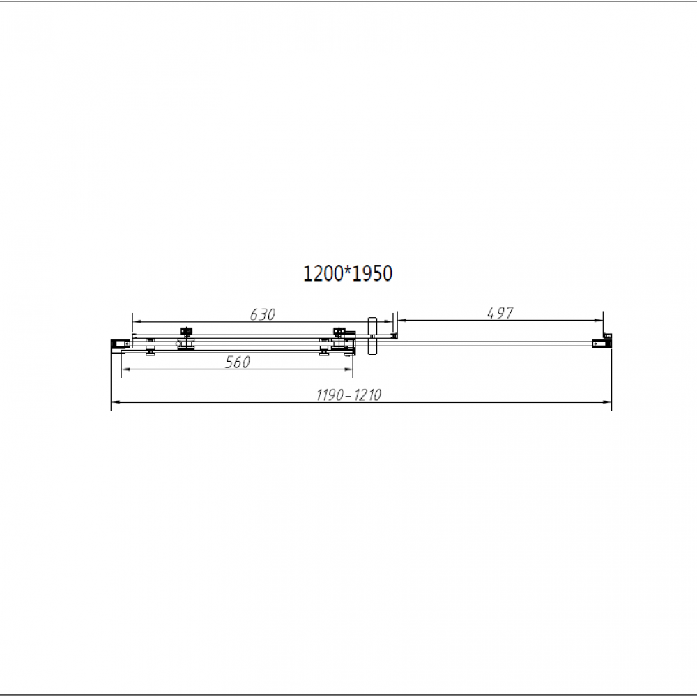 Душевая дверь Como-N VDS-4CN120CGB, 1200, черный, стекло тонированное