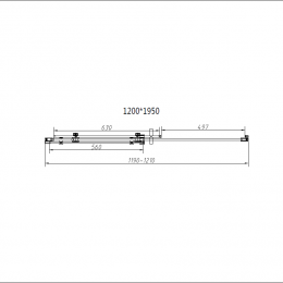 Душевая дверь Como-N VDS-4CN120CGB, 1200, черный, стекло тонированное
