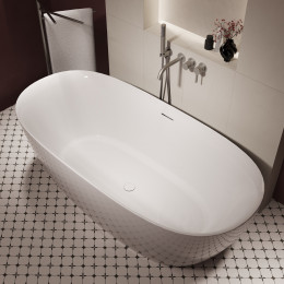 Ванна акриловая Vincea VBT-708-1600, 1600*800*585, цвет белый, щелевой перелив, слив белый