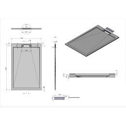 Поддон для душа из искусственного камня VST-4SRL9014A, 1400*900*25, антрацит
