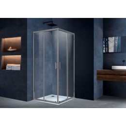Душевой уголок Alpha VSS-3AL100CLGM, 1000*1000, вороненая сталь, стекло прозрачное