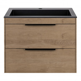 База под раковину Chiara 2D 600 подвесная, 2 выкатных ящика soft-close, N.Oak