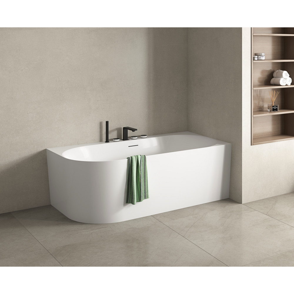 Ванна акриловая Vincea VBT-704-1800-R, 1800*800*585, цвет белый, правая, щелевой перелив, слив белый