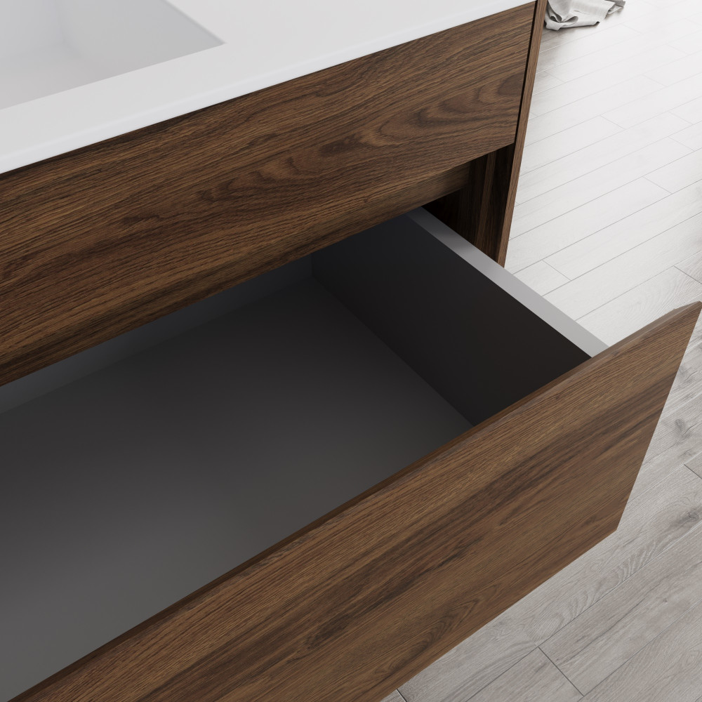 База под раковину Chiara 1000 подвесная, 1 выкатной ящик soft-close, C.Oak