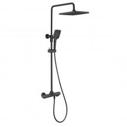 Душевая стойка Next VSFS-1N1TMB термостатическая с изливом, 25см верх душ, черный