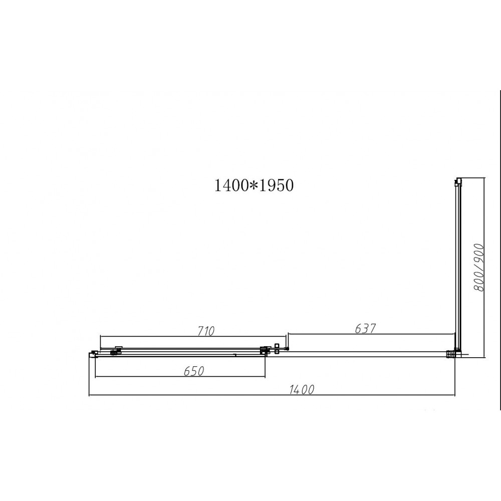 Душевой уголок Slim-N VSR-4SN9014CGB, 1400*900, черный, стекло тонированное