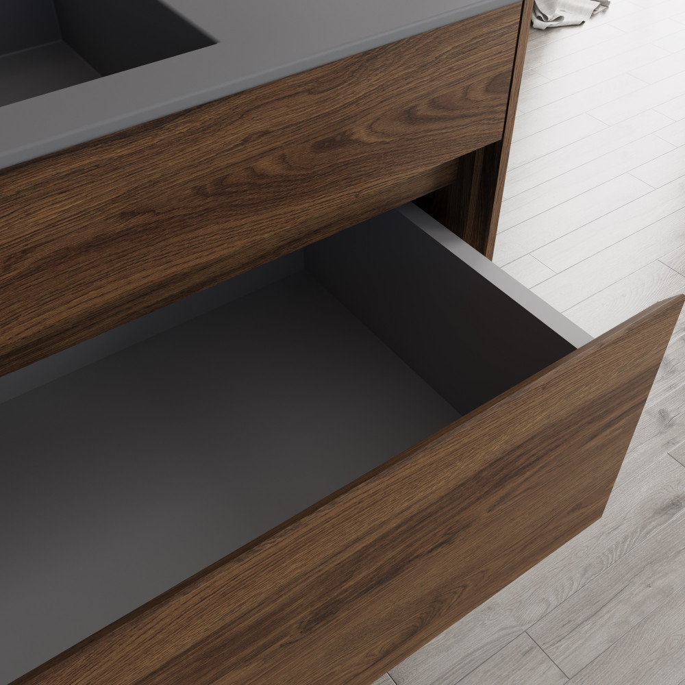 База под раковину Chiara 1000 подвесная, 1 выкатной ящик soft-close, C.Oak