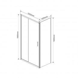 Душевой уголок Garda VSR-1G1015CLB, 1500*1000, черный, стекло прозрачное