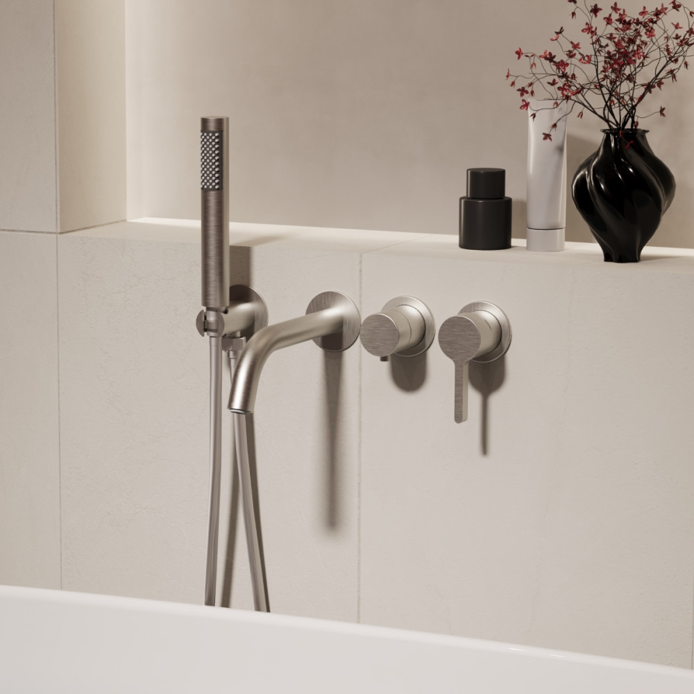 Смеситель для ванны Villa VTFW-1VL1BN, встраиваемый, брашированный никель