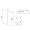 Душевая дверь City VDS-5CT130CLB, 1300, черный, стекло прозрачное