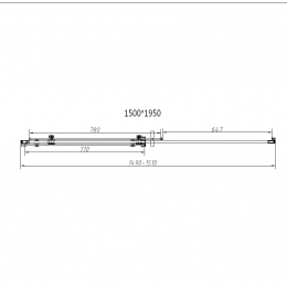 Душевая дверь Como-N VDS-4CN150CGB, 1500, черный, стекло тонированное
