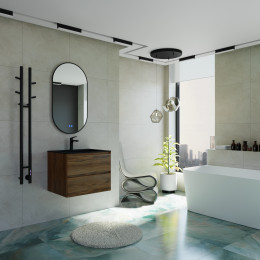 Полотенцесушитель электрический Vincea VTD-1D2BE 25х130, черный, таймер