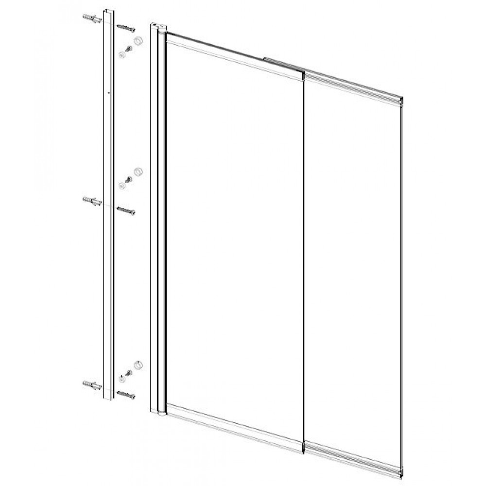 Душевая шторка на ванну VSB-6E900CL-R, 900*1400, хром, стекло прозрачное, правая