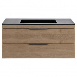 База под раковину Chiara 2D 1000 подвесная, 2 выкатных ящика soft-close, N.Oak