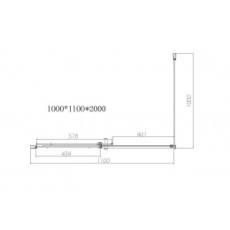 Душевой уголок Dice VSR-4D1011CL, 1100*1000, хром, стекло прозрачное