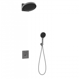 Душевой комплект Inspire VSFW-3I21MT3GM встраиваемый, термостат, двухрежимный, вороненая сталь