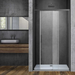 Душевая дверь Soft VDS-3SO130CLGM, 1300, вороненая сталь, стекло прозрачное