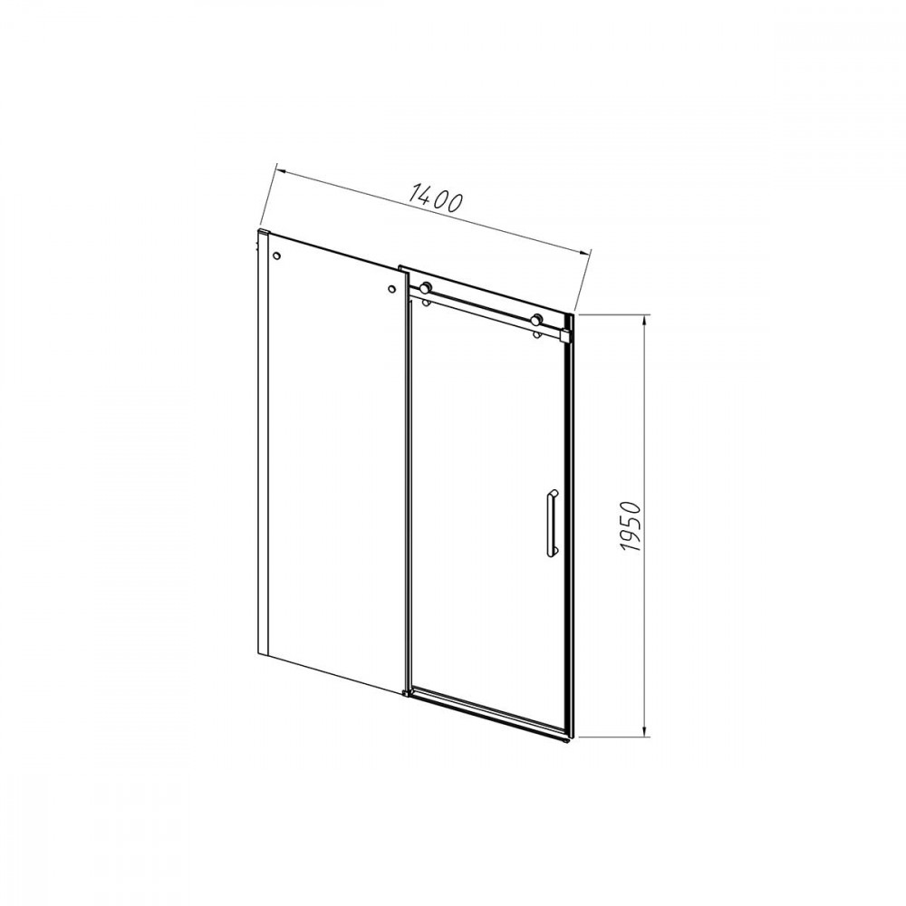Душевая дверь Como-N VDS-4CN140CGB, 1400, черный, стекло тонированное