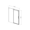 Душевая дверь Como-N VDS-4CN140CGB, 1400, черный, стекло тонированное