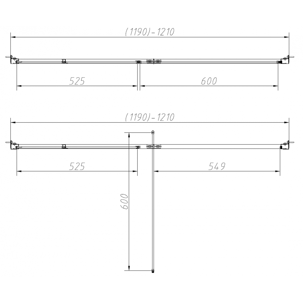 Душевая дверь Slim-N VDP-4SN120CLB, черный матовый, стекло прозрачное