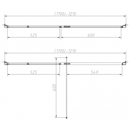 Душевой уголок Slim-N VSR-4SNP1012CLGM, 1200*1000, вороненая сталь, стекло прозрачное