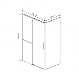 Душевой уголок Slim Soft VSR-1SS9013CLG, 1300*900, брашированное золото, стекло прозрачное